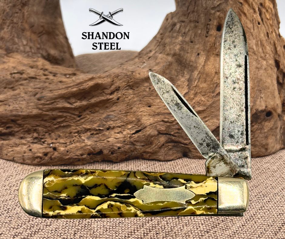 Camillus Vintage Jack 2 Blade Folding Pocket Knife 3-5/8" Celluloid USA (86)