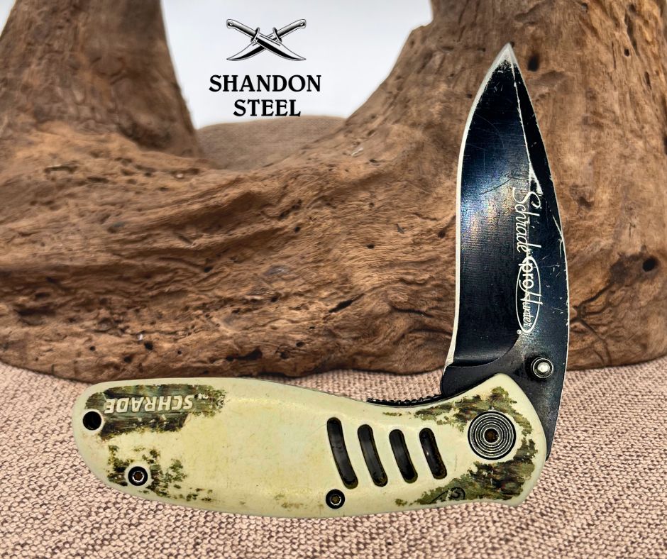 Schrade Pro Hunter 3" Drop Point Linerlock Camo Handle Folding Knife ST6C (17)