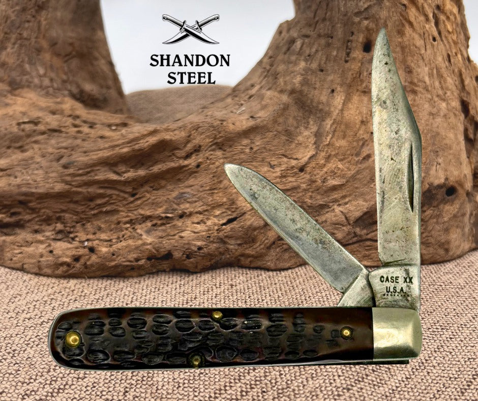 CASE XX USA 1970 10 DOT 6202 1/2 JACK POCKET KNIFE DELRIN CARBON STEEL (27)