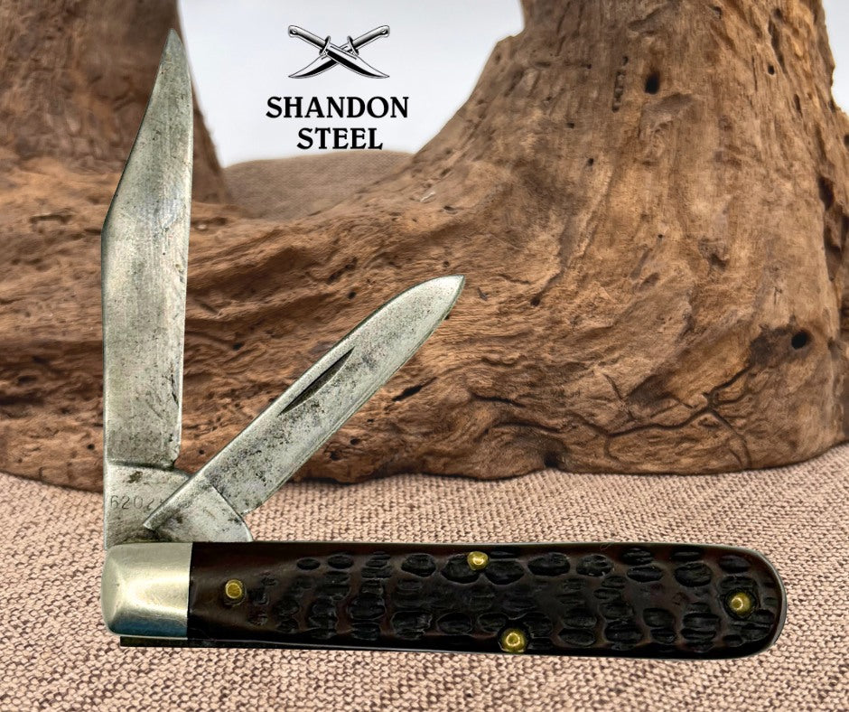 CASE XX USA 1970 10 DOT 6202 1/2 JACK POCKET KNIFE DELRIN CARBON STEEL (27)