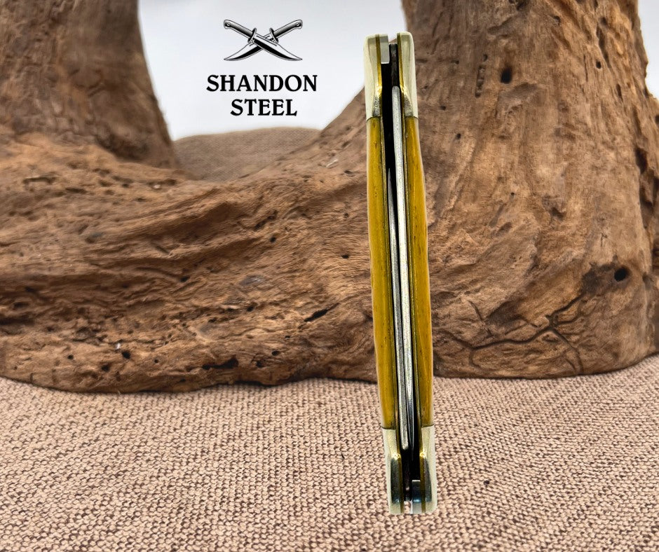 Case XX USA 62131 CV Canoe 2 Blade Brown Bone Handle Carbon Steel 2002 (16)