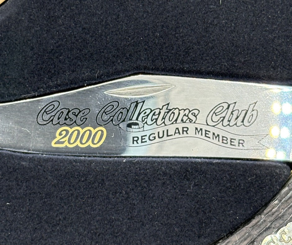 Case XX USA Collector's Club 2000 Moss Green 6165 SS Folding hunter Knife In Tin