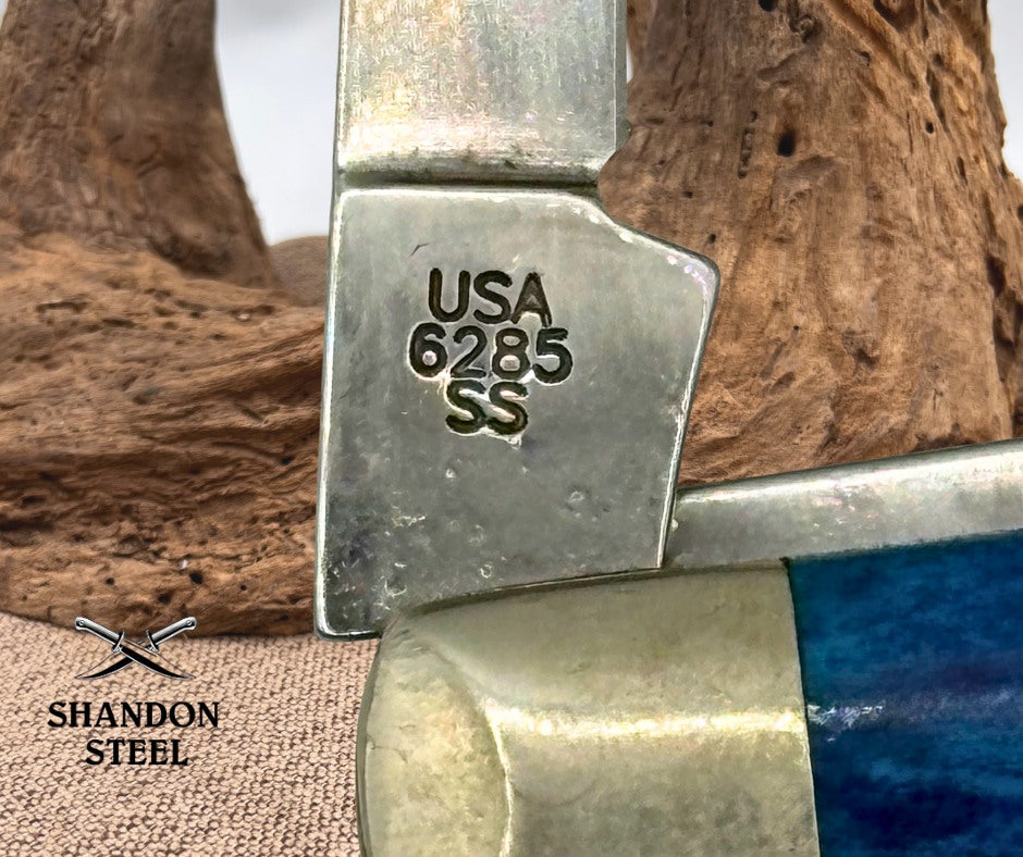 Case XX USA Caribbean Blue Bone 2012 Full Size Doctor's Knife 6285ss 2 Blade(12)