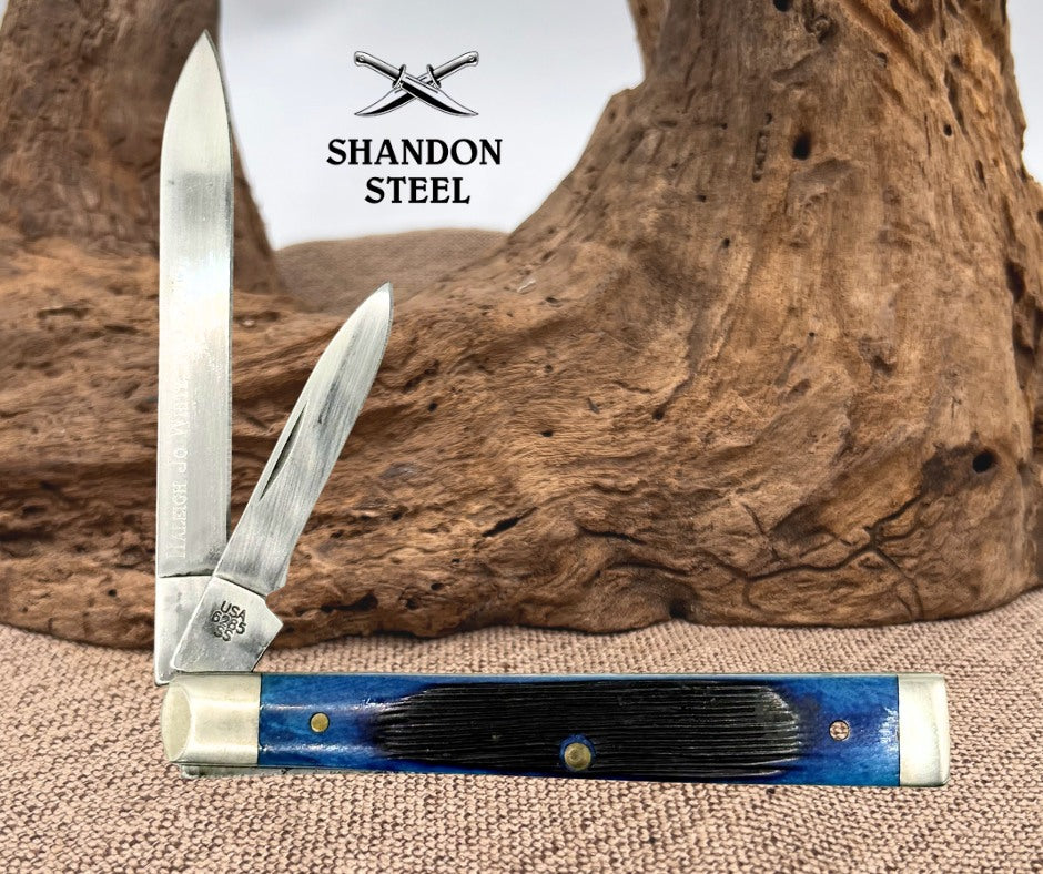 Case XX USA Caribbean Blue Bone 2012 Full Size Doctor's Knife 6285ss 2 Blade(12)