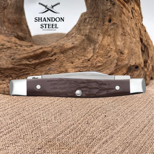 Case Knives Small Pen Knife 2.6" Jigged Brown Delrin (6233 SS) 00083