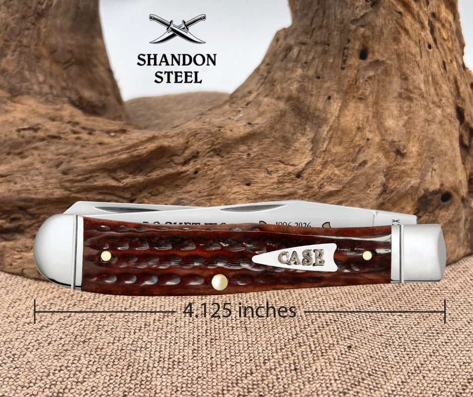 Case Pocket Worn Mahogany Bone Corn Cob Jig Trapper  (6254 SS) Fluted 55230