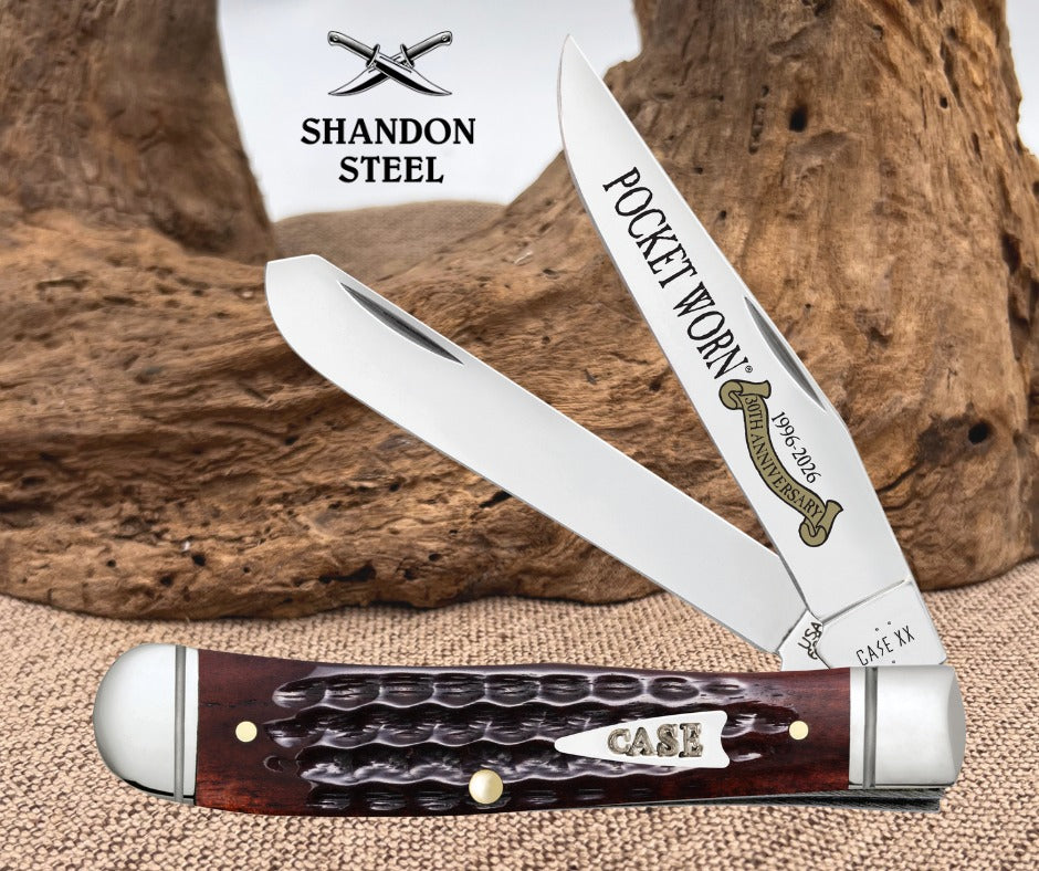 Case Pocket Worn Mahogany Bone Corn Cob Jig Trapper  (6254 SS) Fluted 55230