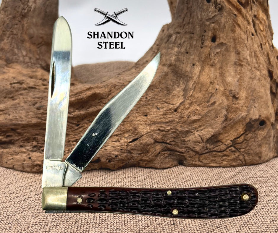 Case XX USA 62048 SP Slimline Trapper 1977 Single Blade 3 DOT Pocket Knife (2)