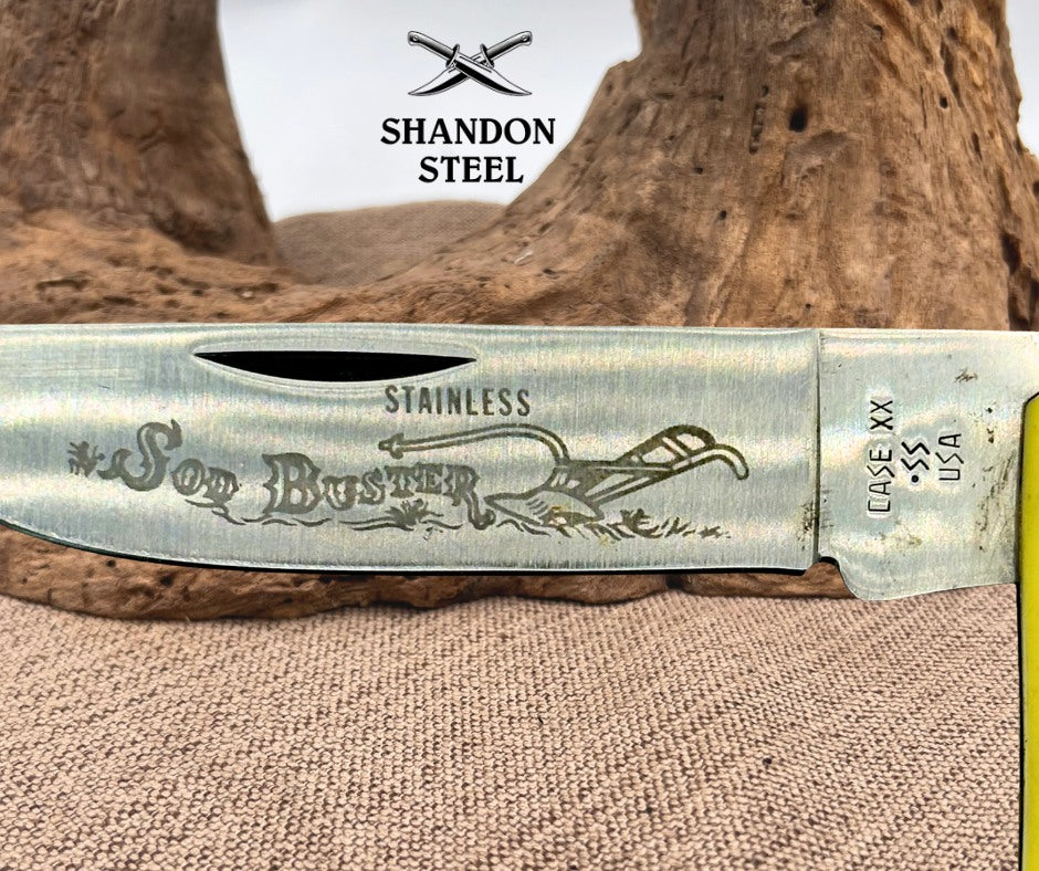 Case XX USA 3138 Large Yellow Sodbuster Folding Pocket Knife Vintage 1989 (17)