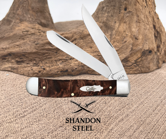Case Trapper Damascus Maple Burl 27810