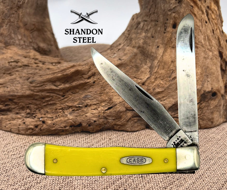 Case XX 3254 CV Yellow Synthetic Trapper Folding Pocket Knife, Carbon Steel (13)