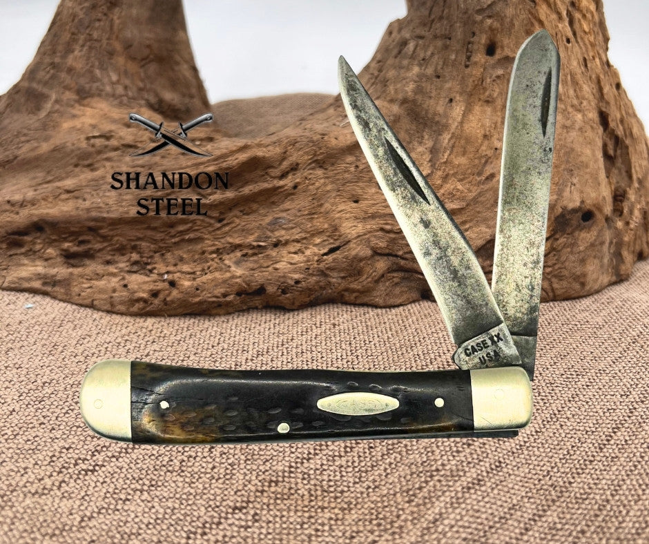 Case XX 2-Dot 1978 2-Blade 6254 Jigged Bone Trapper Folding Pocket Knife (18)