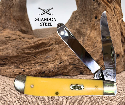 CASE XX USA 10 DOT 2010 TRAPPER 2 BLADE FOLDING POCKET KNIFE 4207SS (116)