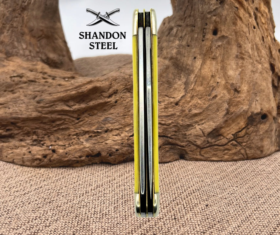 Case XX 3254 CV Yellow Synthetic Trapper Folding Pocket Knife, Carbon Steel (13)