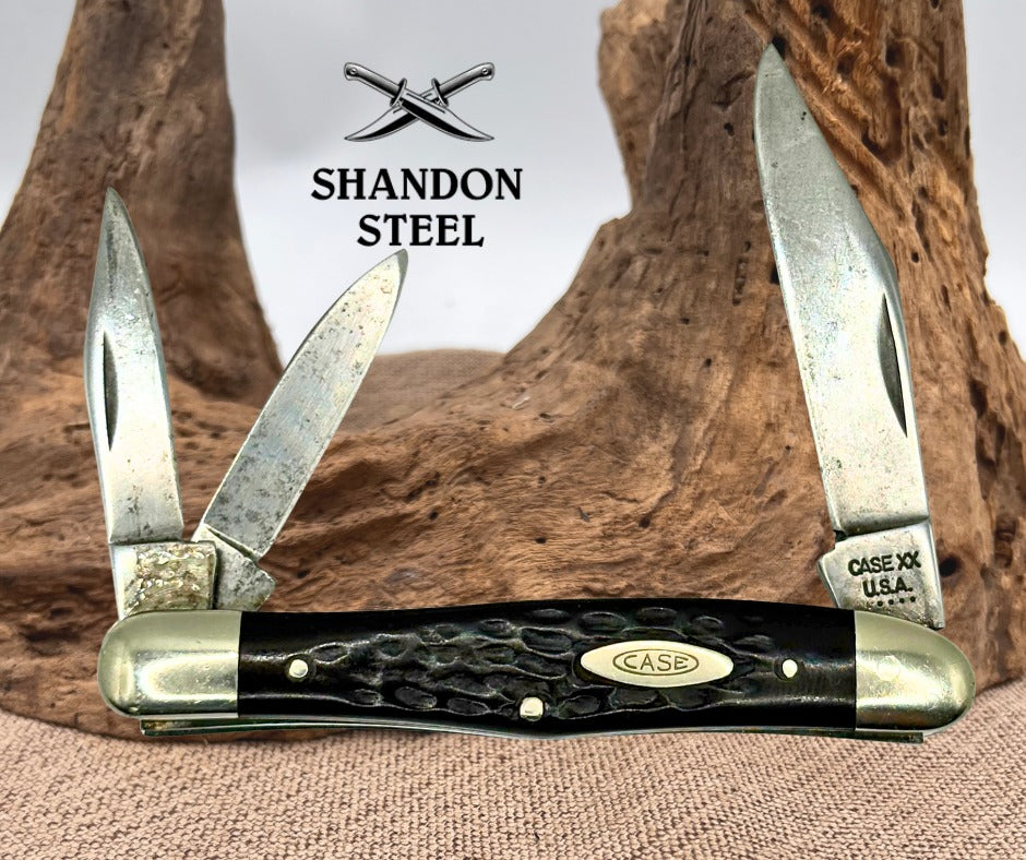 CASE XX USA BONE 3 BLADE WHITTLER POCKET KNIFE 6383 2 DOT 1976 RARE VINTAGE (1)