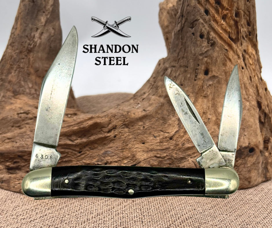 CASE XX USA BONE 3 BLADE WHITTLER POCKET KNIFE 6383 2 DOT 1976 RARE VINTAGE (1)