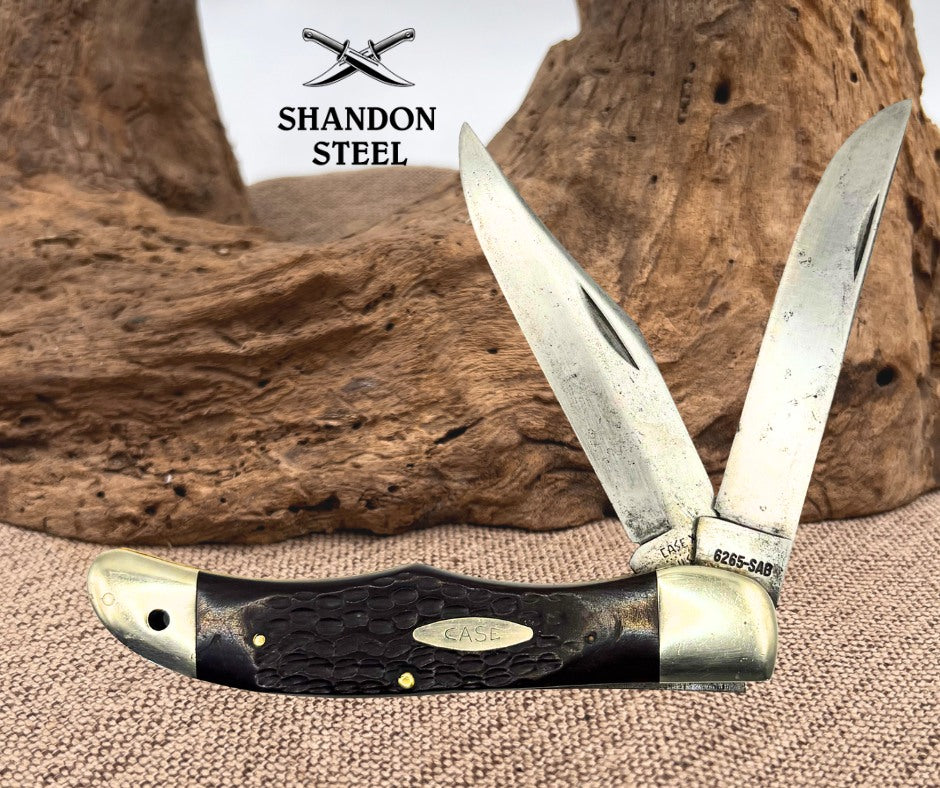 Case XX USA 10 Dot 6265 SAB 1980 Vintage 2 Blade Folding Hunter Knife (13)