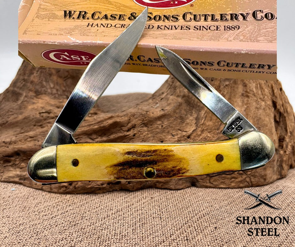 Case XX USA 1999 Mini Copperhead 52109x Stag Handle 2 Blade Folding Pocket Knife