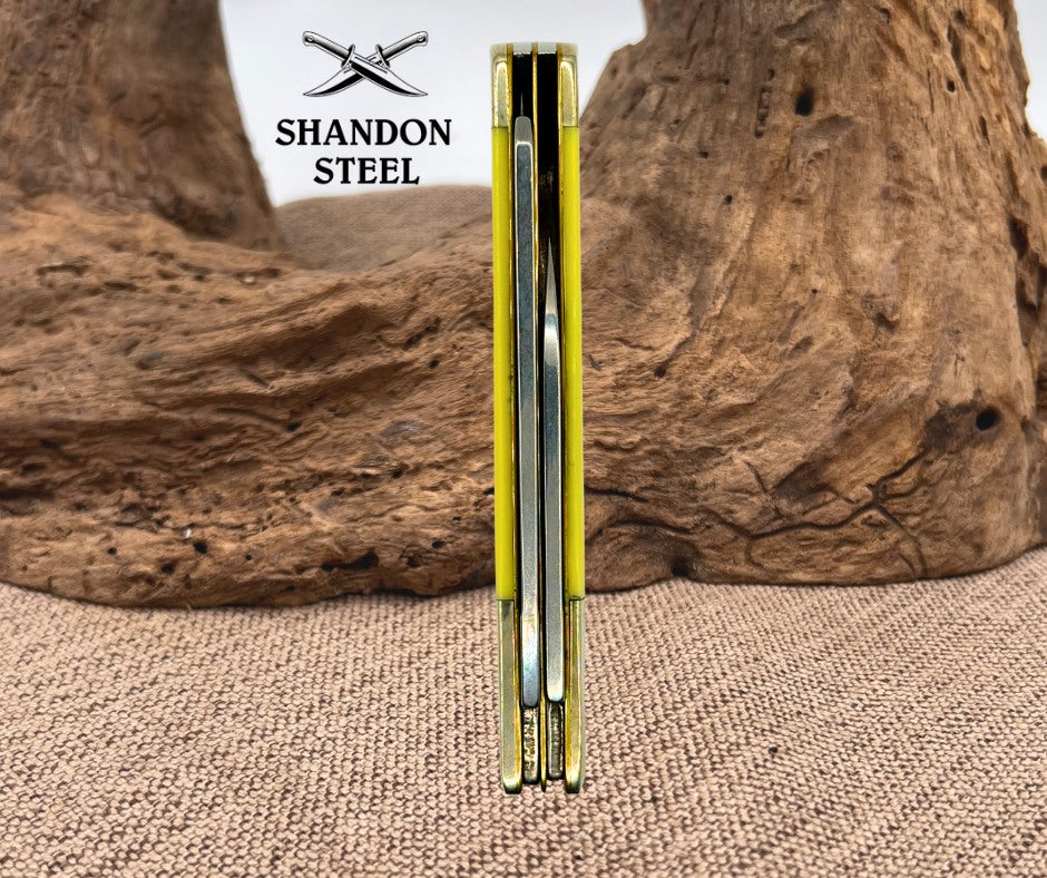 CASE XX USA 2024 YELLOW SYNTHETIC RAZOR KNIFE 32005 RAZ SS ONE ARM BANDIT (29)