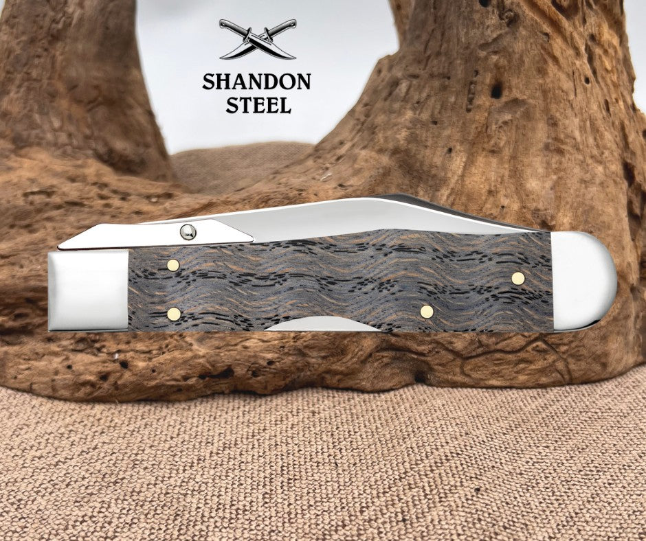 Case XX Black Curly Oak Wood Cheetah® Cub (711 1/2L SS) 14013