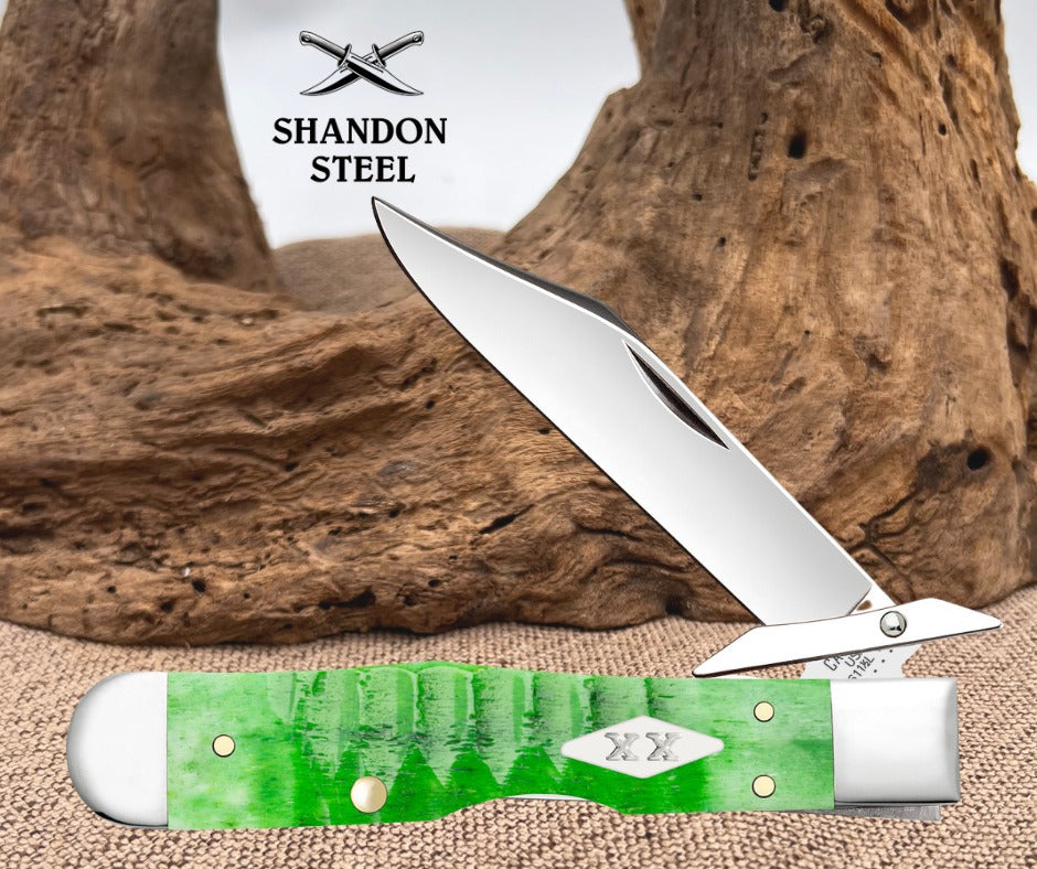 Case XX Bright Green Bone Cheetah® Cub (6111/2L SS) 11446