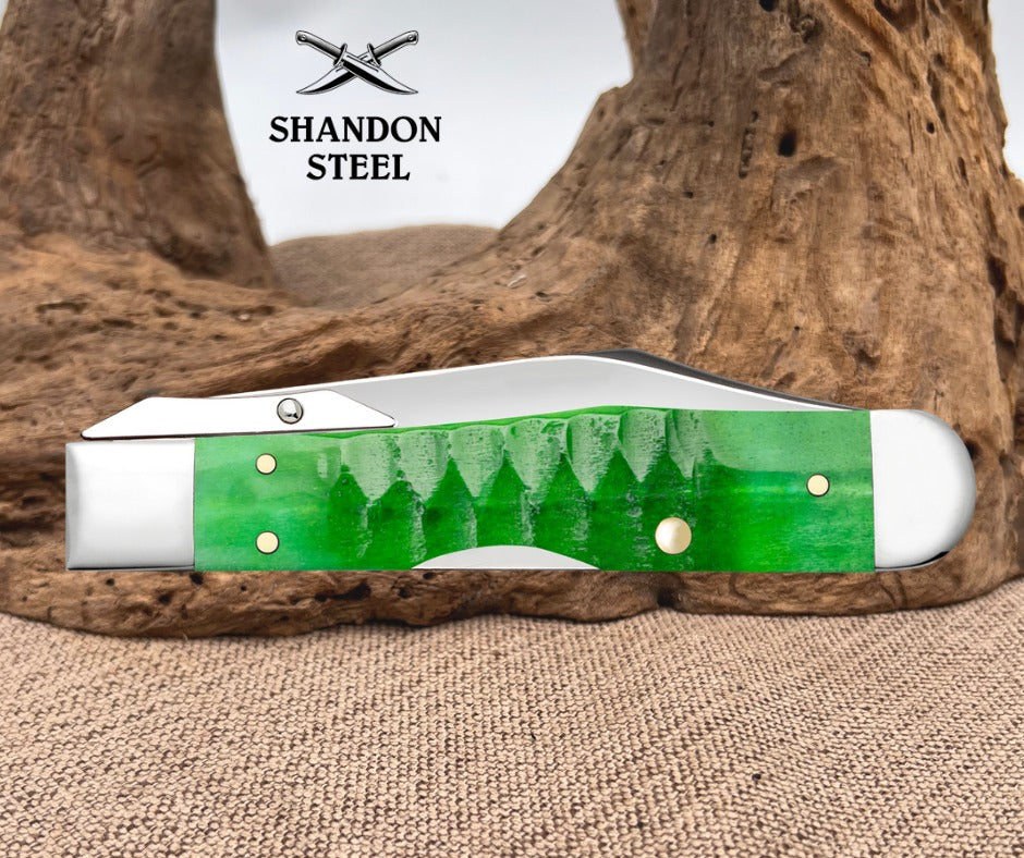 Case XX Bright Green Bone Cheetah® Cub (6111/2L SS) 11446