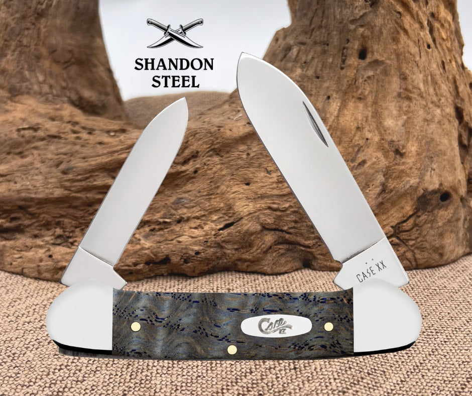 Case XX CANOE - SMOOTH BLUE CURLY OAK WOOD 47496
