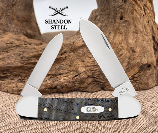 Case XX CANOE - SMOOTH BLUE CURLY OAK WOOD 47496