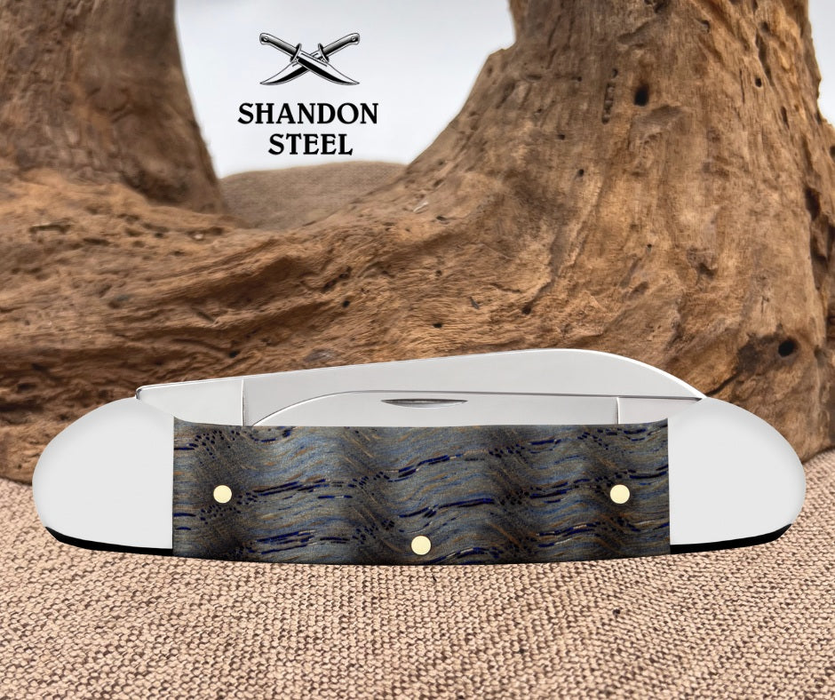 Case XX CANOE - SMOOTH BLUE CURLY OAK WOOD 47496