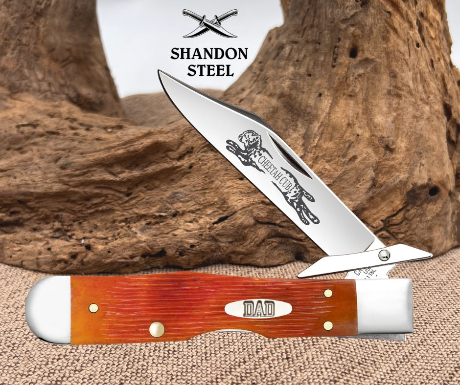 Case XX™ Cheetah Cub DAD Tequila Sunrise Bone 13363 Stainless Pocket Knife