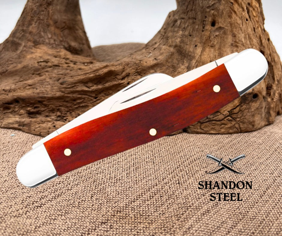 CASE XX KNIVES USA GRANDPA SMOOTH CHESTNUT BONE MEDIUM STOCKMAN KNIFE 10431