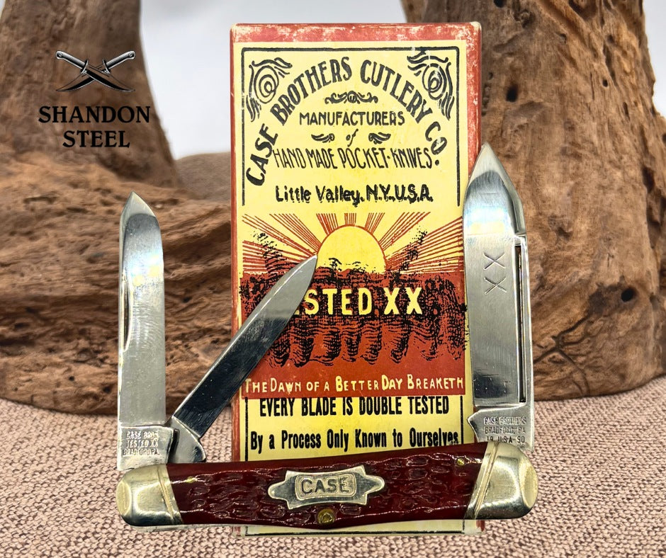 CASE XX CLASSIC USA WHITTLER KNIFE NEVER USED IN BOX 1990 - 63109 Red Bone Knife