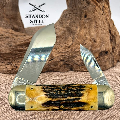 Case XX Classic 1994 Stag 52050 Elephant Toe Knife 2 Blade Fort City Club Knife *pre-owned