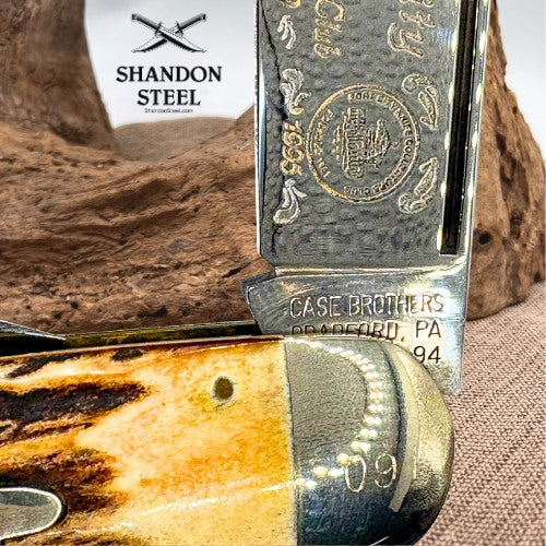 Case XX Classic 1994 Stag 52050 Elephant Toe Knife 2 Blade Fort City Club Knife *pre-owned