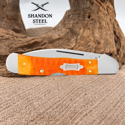 Case XX™ Copperlock Gator Jig Persimmon Orange Bone 38072 Carbon Steel Pocket Knife