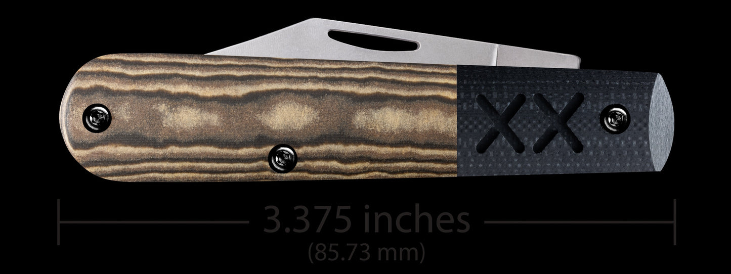 Case XX Crossroads Smooth Black & Tan Richlite® w/Black G-10 XR Barlow 53161