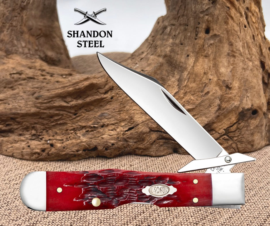 Case XX Dark Red Bone Cheetah® Cub (611 1/2L CS) 31943