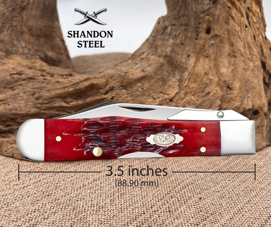 Case XX Dark Red Bone Cheetah® Cub (611 1/2L CS) 31943