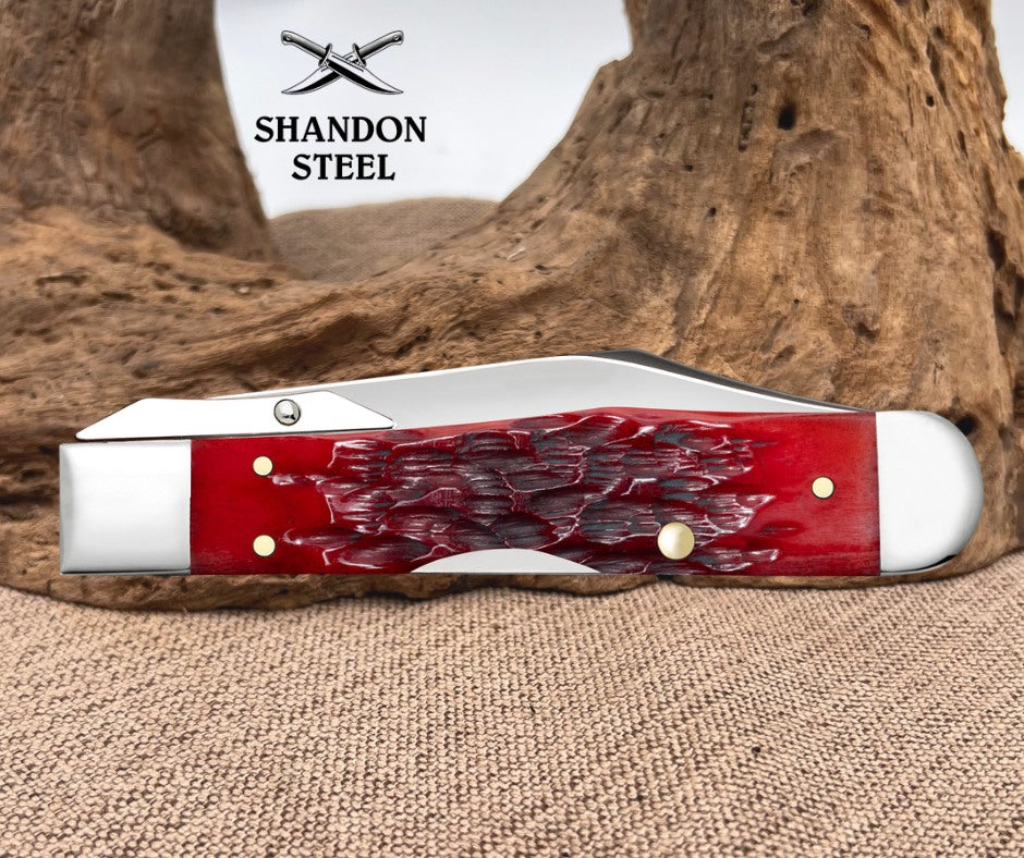 Case XX Dark Red Bone Cheetah® Cub (611 1/2L CS) 31943