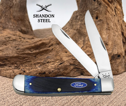 Case XX™ Ford Motor Company Blue Bone Trapper Stainless Pocket Knife 14301