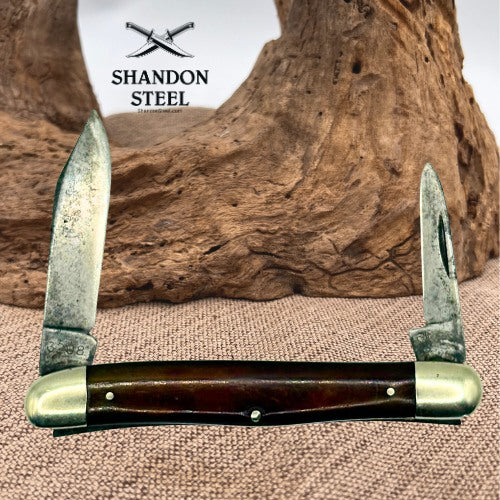 CASE XX 6208 RED BONE HANDLE HALF WHITTLER POCKET KNIFE VINTAGE 1940-1964 (03)