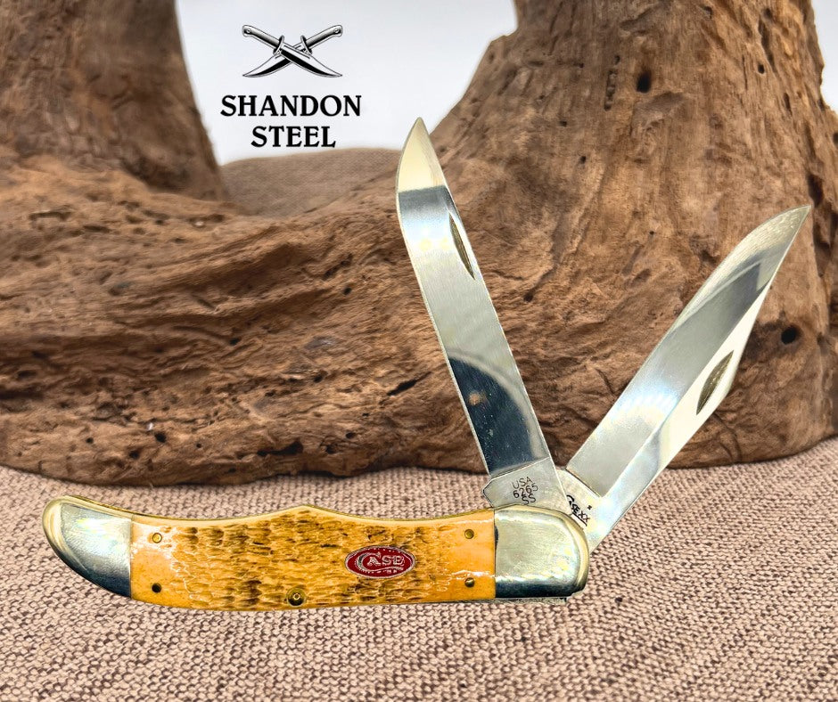 Case XX USA 6265 SS 2 Blade 2007 Folding Hunter Knife Jigged Bone Handle (28)