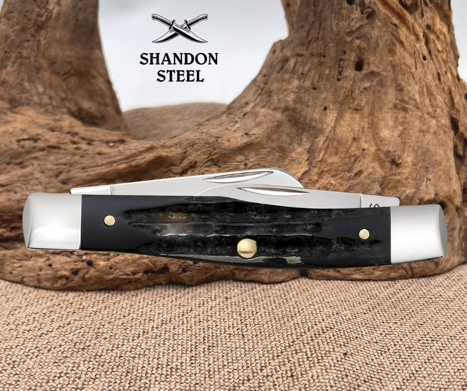 Case XX Jigged Genuine Buffalo Horn Medium Stockman Pocket Knife 65012