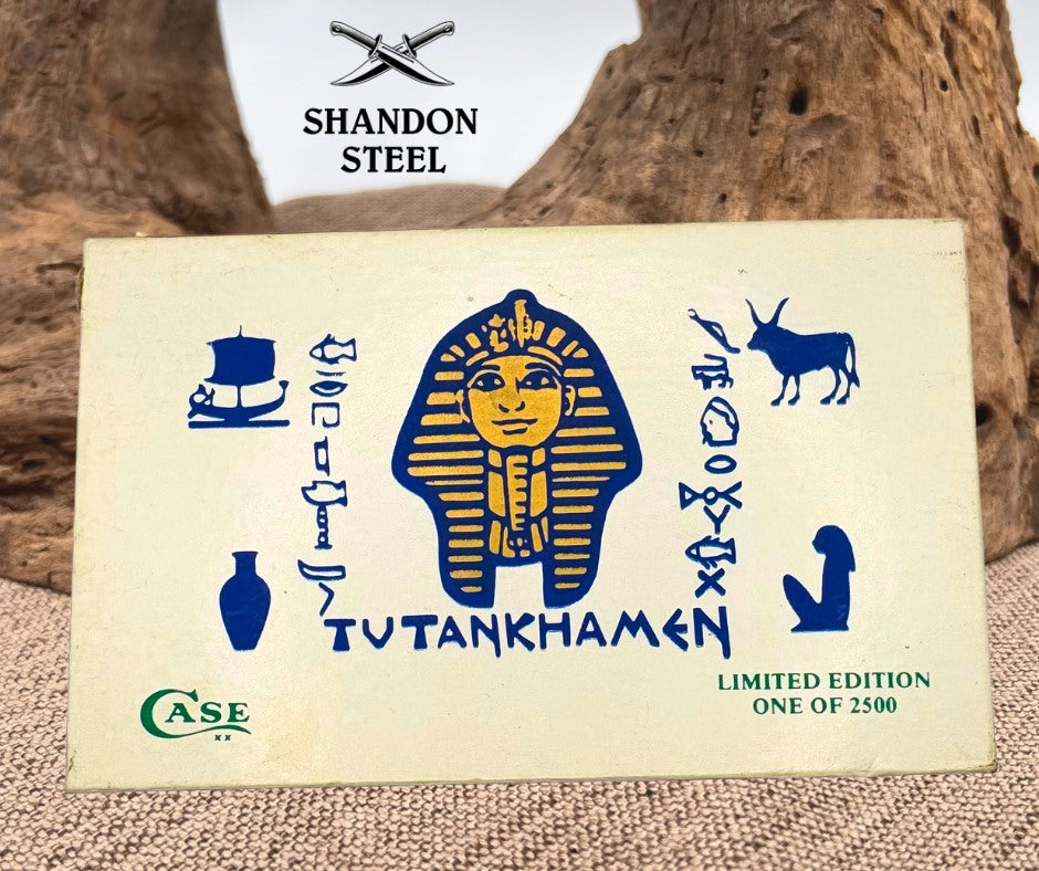 Case XX USA King Tut 2 Blade Trapper 3254 SS 1985 Folding Pocket Knife Gift Box