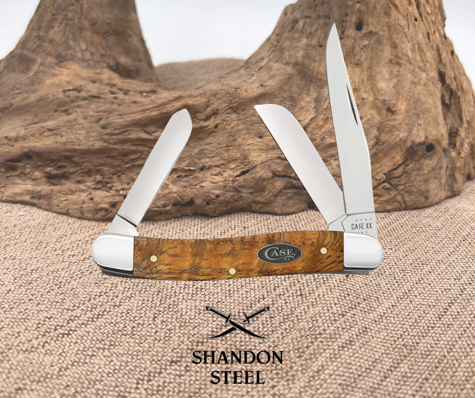 Case XX Medium Stockman Yellow Curly Oak 47122