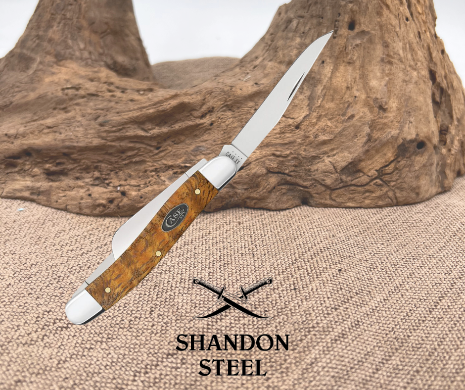 Case XX Medium Stockman Yellow Curly Oak 47122