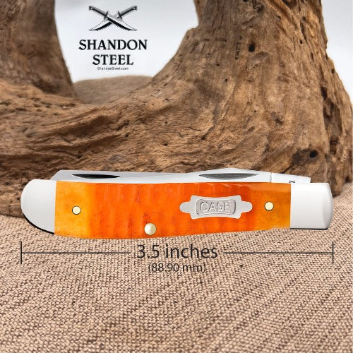 Case XX™ Mini Trapper Gator Jig Persimmon Orange Bone 38071 Carbon Steel Pocket Knife