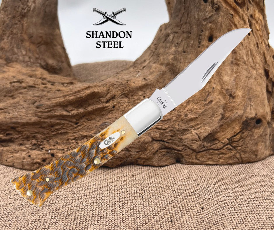 Case XX Peach Seed Jig Amber Bone Case Axe Handle® (BR61135 SS) 10799