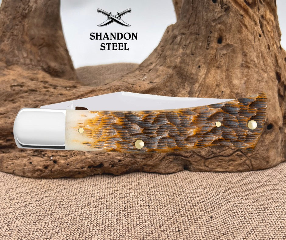 Case XX Peach Seed Jig Amber Bone Case Axe Handle® (BR61135 SS) 10799