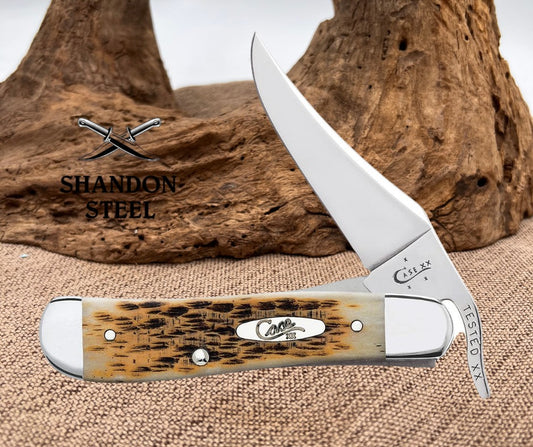 Case XX Peach Seed Jig Amber Bone RussLock® 00260